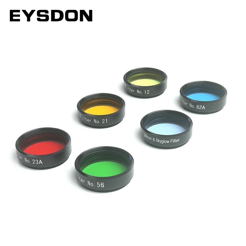 EYSDON-filtros de Color Astro de 1,25 pulgadas para telescopio astronómico, ocular, planetas, nebulosa, fotografía, Luna y SkyGlow, # 23A, #56, #21, # 82A