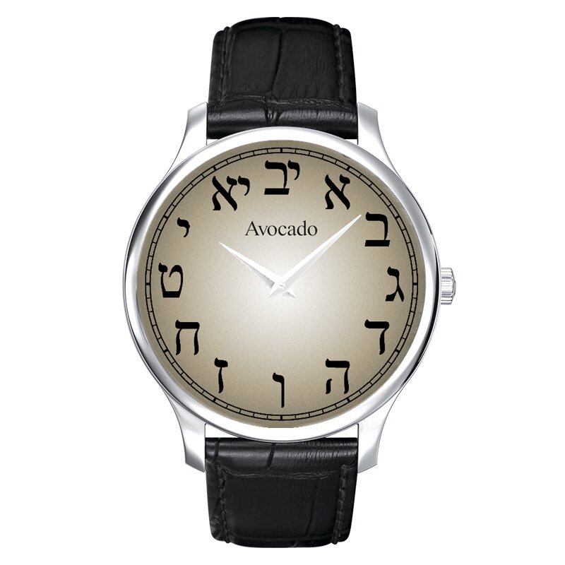 Relógio quartzo digital masculino, pulseira de couro, elegante e romântico, hebraico inovador, marca de luxo, 2021