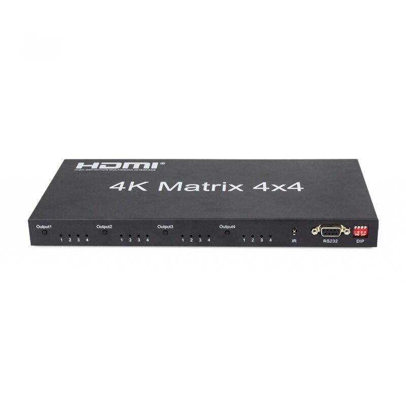 2.0 Hdmi Matrix 4X4 4K @ 60Hz (Rgb/Yuv 4:4:4) switch Splitter 4 In 4 Out Controle Door RS232 Of Ir-afstandsbediening Hdmi Switcher