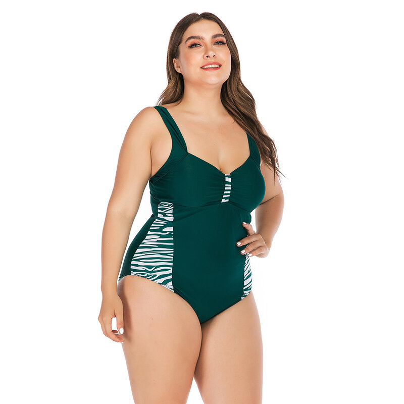 Macan tutul seksi ukuran besar 5XL pakaian renang wanita pakaian renang satu potong untuk wanita gemuk pantai pakaian berenang Biquini wanita