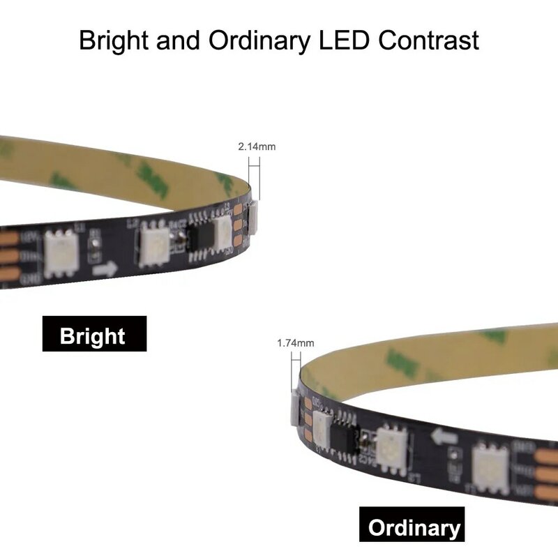 DC12V WS2811 5050 RGB indirizzabile Led Pixel Strip Light Full Colors Ribbon flessibile Digital Led Tape esterno 1 IC Control 3