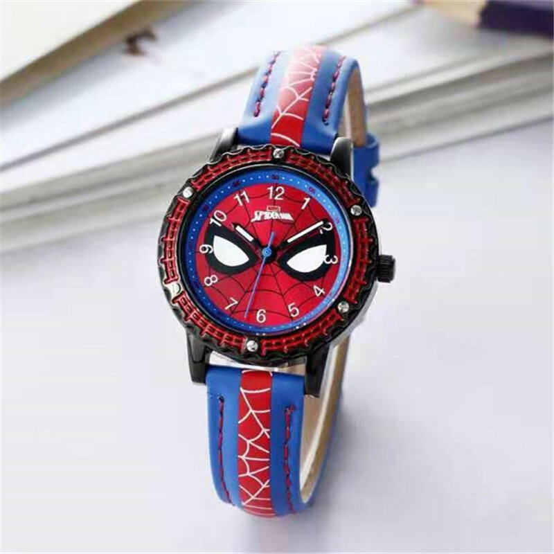 Kinder Cartoon Uhr Junge Grundschule Student Uhr Spiderman Quarzuhr Luminous Pointer jungen Armbanduhr