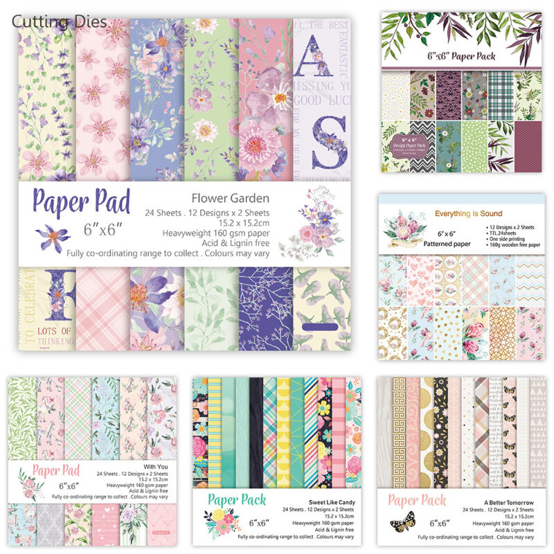 2019 nouveau 12 feuilles Art fleur motif fond papier artisanat pour la fabrication de cartes bricolage Scrapbooking papier décorations