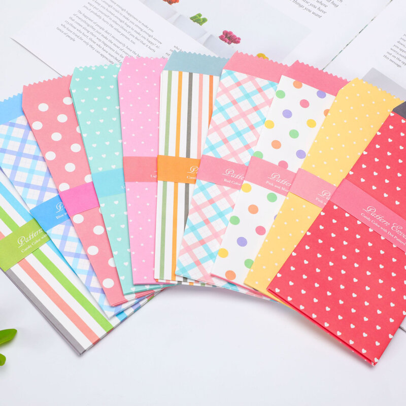 Candy Color Series Envelopes De Papel, Convite De Casamento, Bênção, Cartão, Carta Presente, Fresco, Kawaii, Bonito, 5Pcs, Conjunto