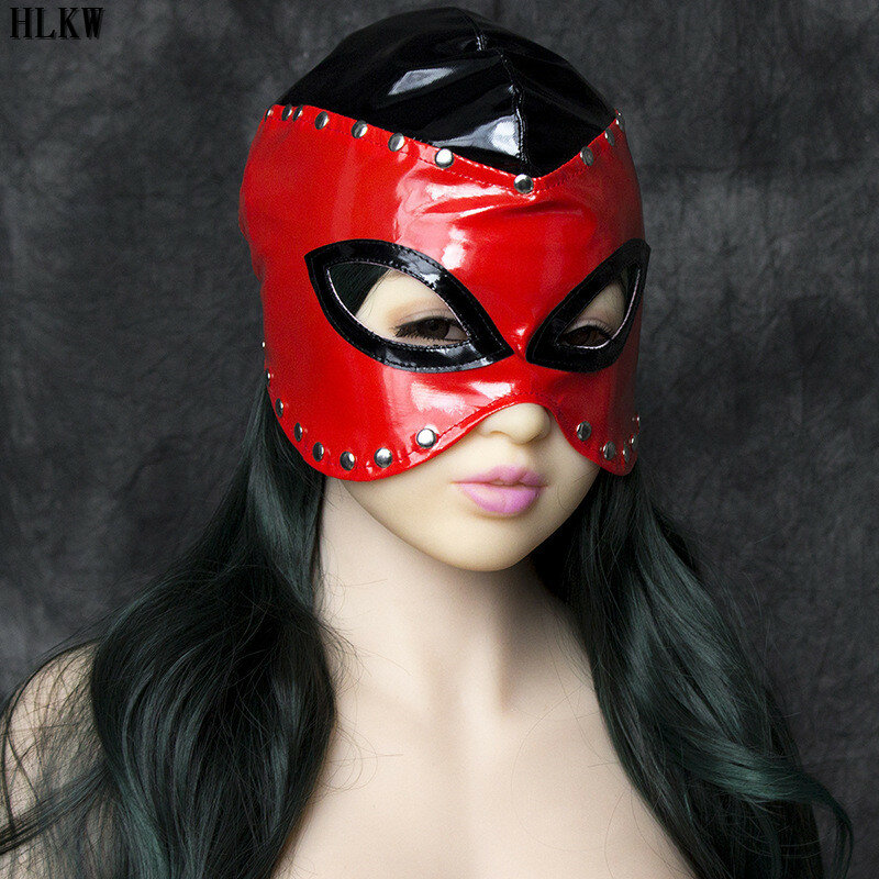 Nueva Máscara de esclavitud sexual con capucha de cuero Sexy, Juguetes sexuales para adultos, máscara de cosplay de roles de juguete
