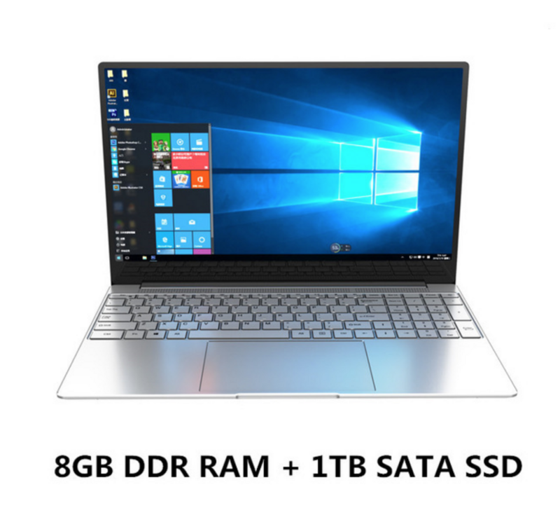 Laptop 15.6 inch 8G RAM 128G 256G 512G 1TB SSD ROM Notebook Computer intel Core Quad Windows 10 Ultrabook For Students Office