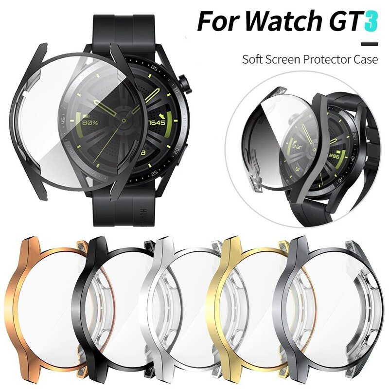 Cubierta protectora de pantalla para Huawei Watch 3 GT 3, carcasa de 46mm, 42mm, 2e, GT2, GT3, Tpu suave, resistente a los arañazos, parachoques ligero