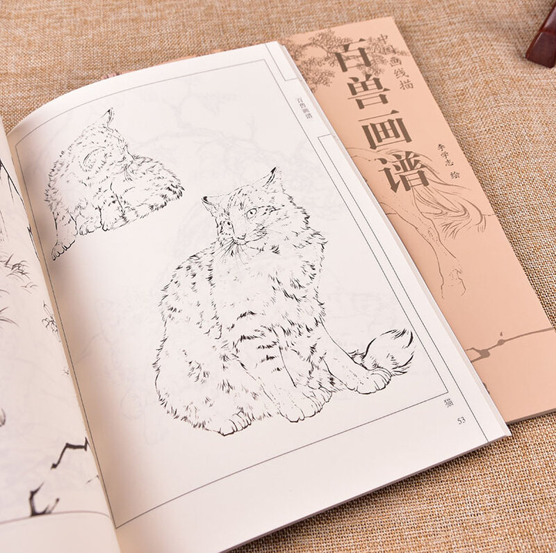 Libro de arte con pinturas de la bestia para adultos, libro de colorear de animales para adultos, pintura de cultura tradicional china, libros de Boo, 94 páginas