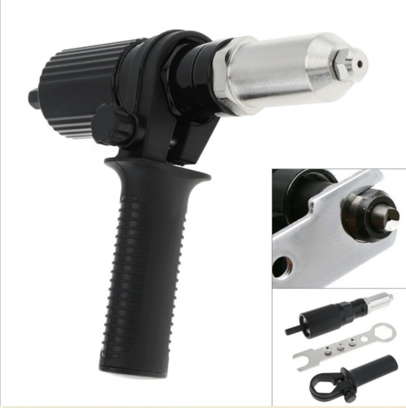 1 Set Electric Rivet Gun Riveting Adapter Insert Cordless Drill Aluminum Rivet Nut Riveter Insert Nail Power Tools Acessories