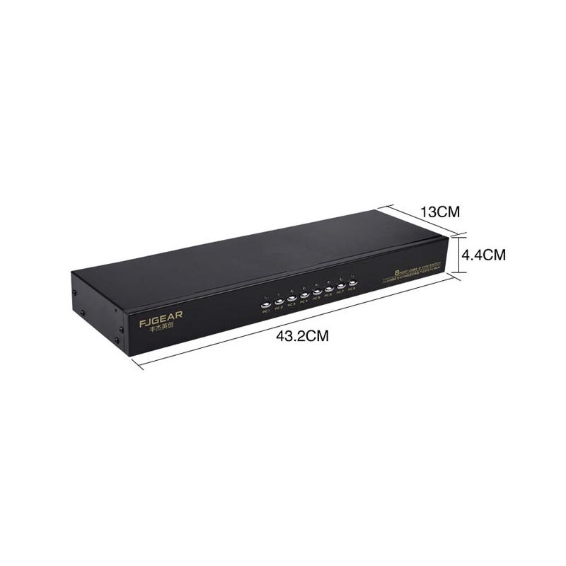 8 puertos KVM Switch VGA USB, distribuidor Sharer rack 8 en 1, convertidor de múltiples anfitriones, compartir ratón, teclado, FJ-8UK de pantalla