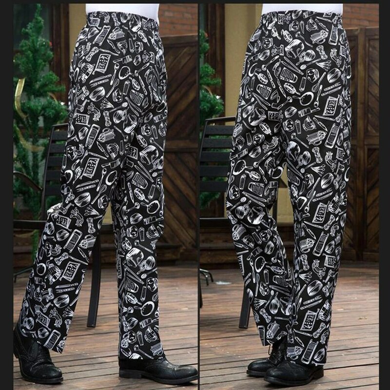 Men Chef Trousers High Quality Chef uniforms elastic trousers Work Wear Costume