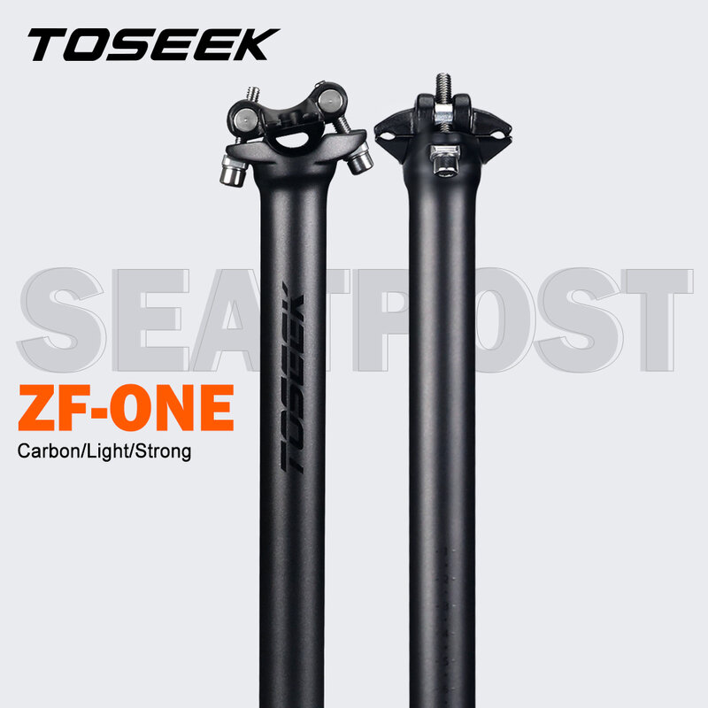 TOSEEK-tija de sillín de carbono zf-one, 27,2/30,8/31,6mm, negro mate, longitud de poste de asiento de bicicleta de montaña/carretera, tubo de asiento de 280mm, piezas de bicicleta