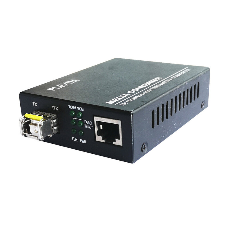 Plexda Single Mode LC WDM światłowód gigabitowy Bidi z pojedynczym włóknem konwerter transmisji 20km -10/100/1000M do 1000Base-LX (FMC-GEBX1315-E20LC)