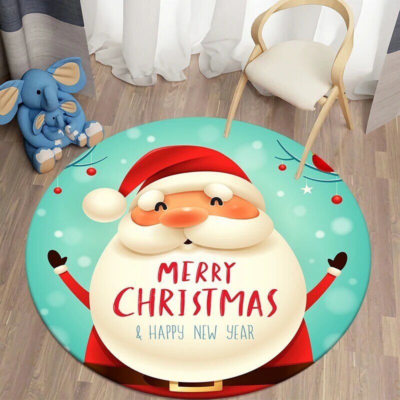 Tappeto natalizio per soggiorno tappeto rotondo camera da letto tappeti antiscivolo per bambini tappetino per bambini decorazioni natalizie per la casa