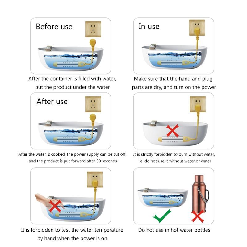 Piscina di galleggiamento del bagno della sospensione del riscaldatore di immersione portatile del riscaldamento della caldaia dello scaldabagno elettrico 2500W per l'offic domestico