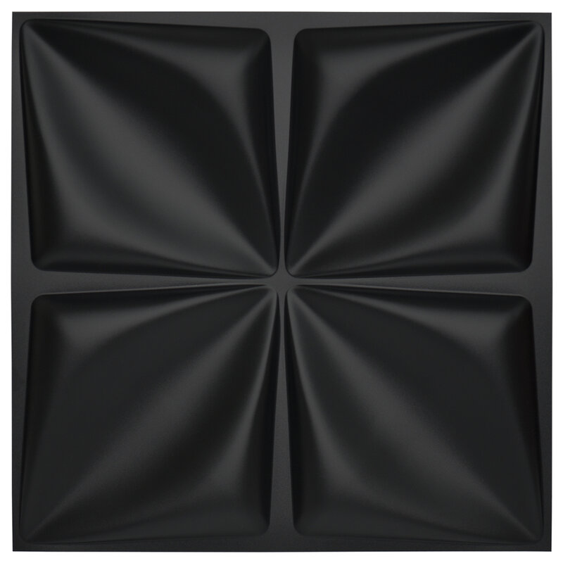 50x50cm Home Decoration matowy czarny 3D panele ścienne kwiat PVC projekt do salonu sypialnia, Lobby, biuro, centrum handlowe (12 sztuk)