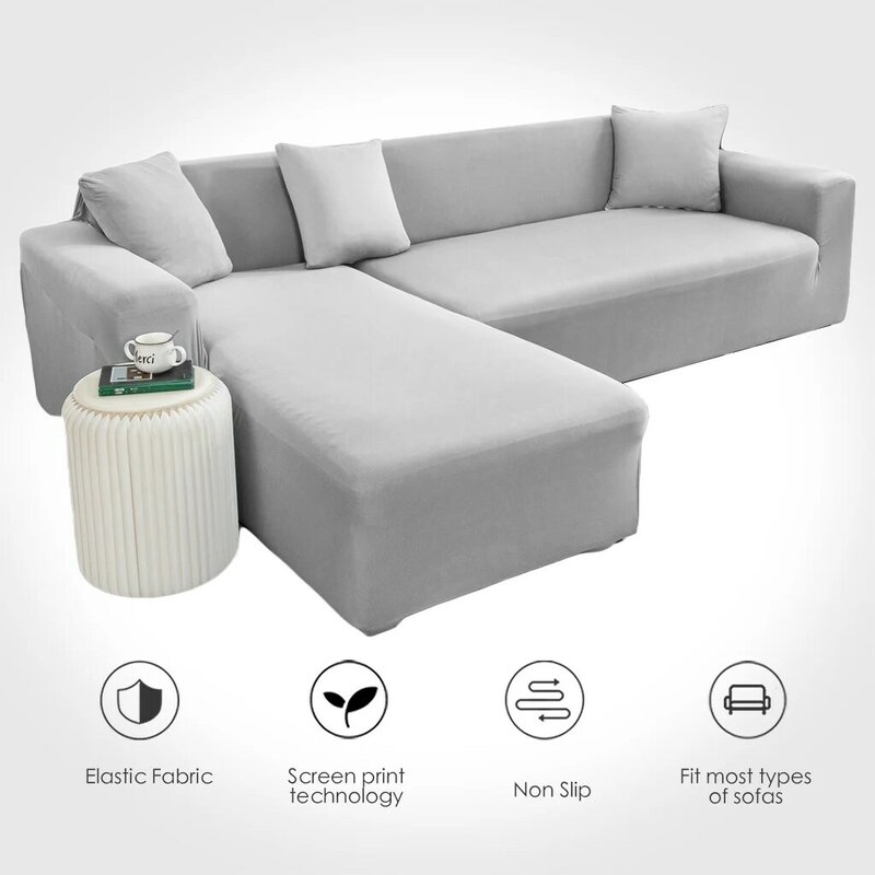Fodera per divano tinta unita grande elasticità fodera per divano elasticizzata divano a due posti divano ad angolo asciugamano copertura per mobili 1/2/3/4 posti