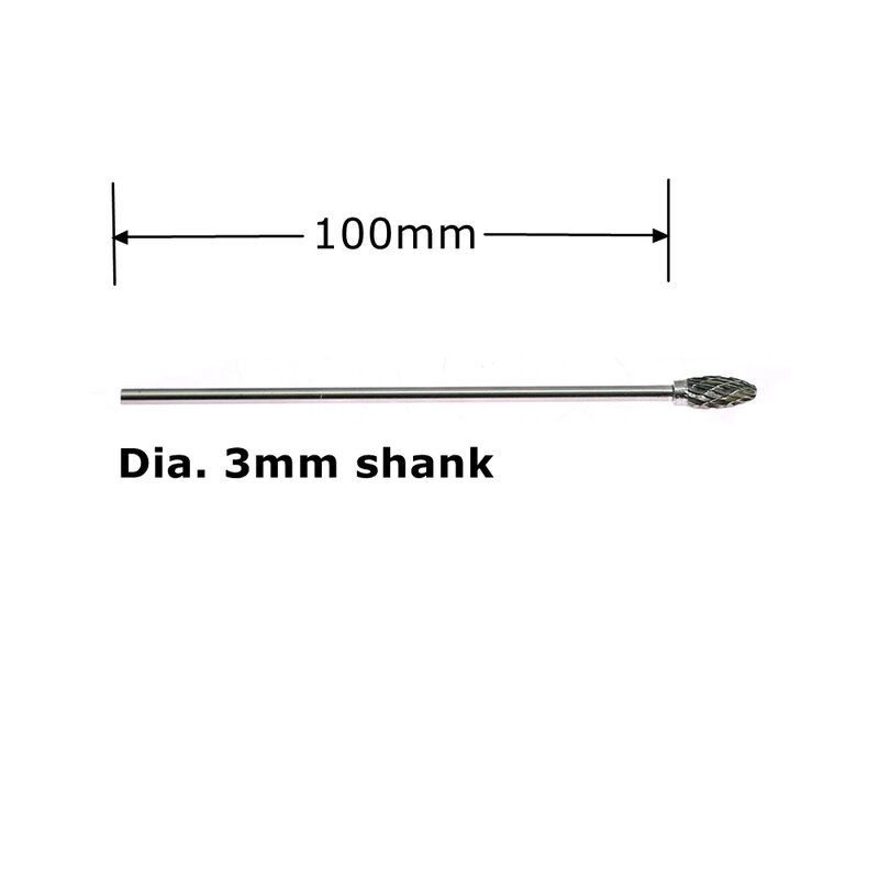 1 piece 100mm Lengthened Tungsten Carbide Rotary Burrs Milling Cutter Drill Bits