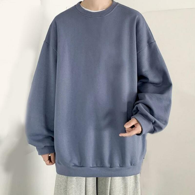 Men Sweaters Sweatshirt Long Sleeve Energetic Casual Solid Color Top Terrific Harajuku Style Pullovers Male Sweatshirt Autumn