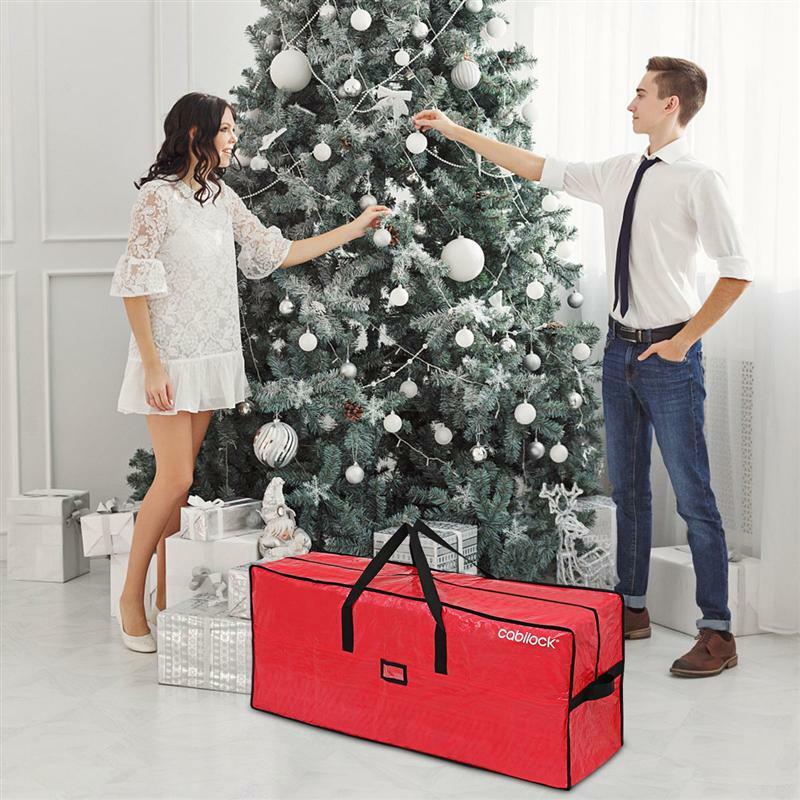 Bolsa de almacenamiento de árbol de Navidad, impermeable, contenedor de árbol grande de Navidad, mango ancho reforzado, bolsa de almacenamiento de árbol de Navidad Artificial
