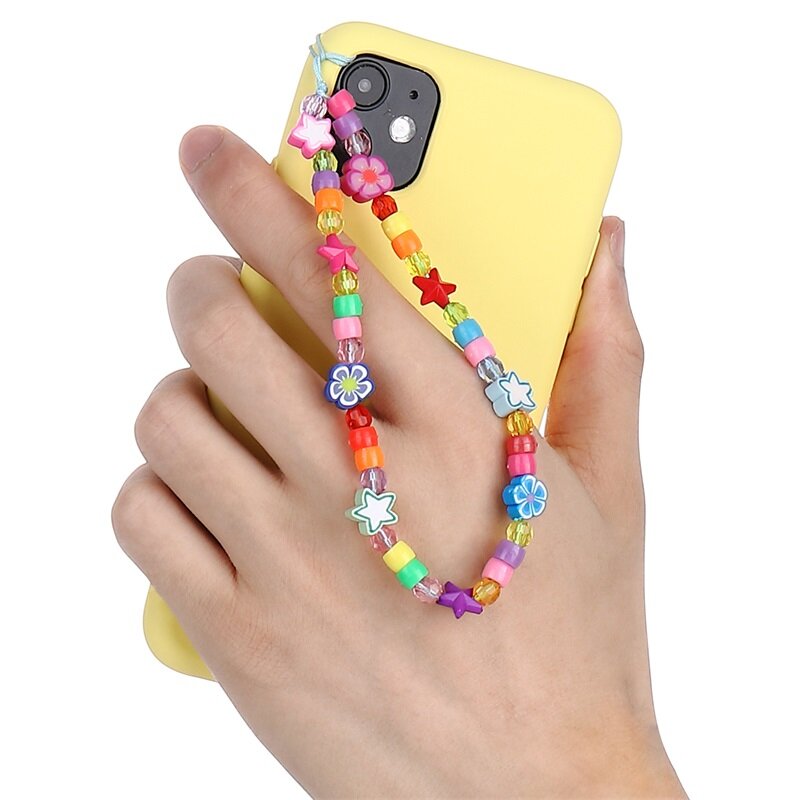 Браслет-цепочка ZHONGVI, этническая, из мобильный телефон полимерной смолы, буквы из кристаллов, мобильный телефон