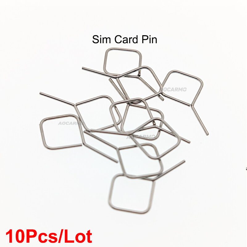 Aocarmo 10Pcs Sim Card Tray Open Pin Needle Key Tool per Xiaomi per iPhone per Huawei per telefono cellulare universale