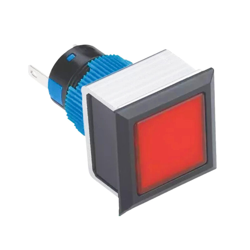 ELEWIND 22mm plastikowa 2 zacisk pinowy kwadratowa lampka sygnalizacyjna (PB223WF-D/R/12V, PB223PF-D/R/12V)