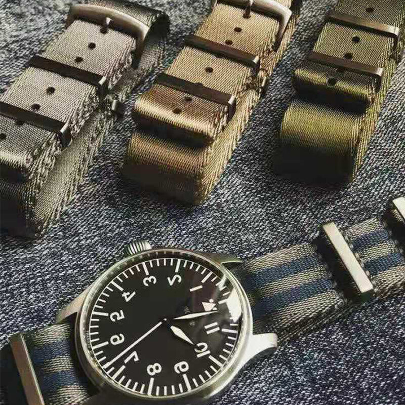 20 22 mm Blue/Grey Striped Nato Strap for Army Sport Watch Nylon Watchband Strap On For Hours For James Bond Watch