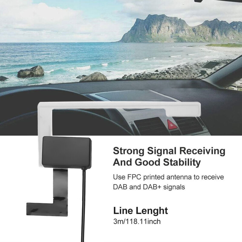 Dab/dab + unidade de cabeça rádio do carro antena antena brisa montagem smb plug sinal recepção europa dab + receptor sinal