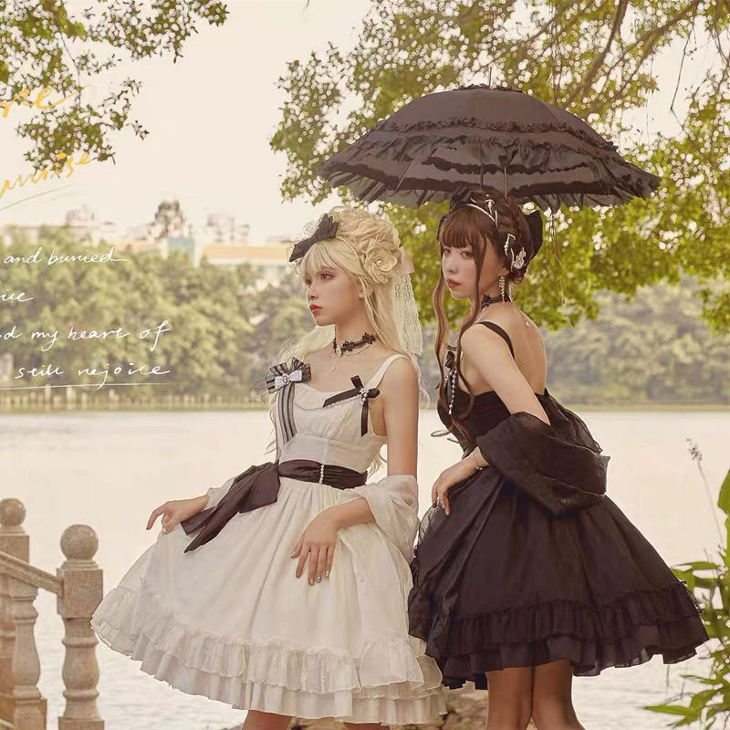 Przepiękna Lolita Jsk Girl Sling spotkanie przy herbacie w stylu CLA Lolita elegancka sukienka księżniczki