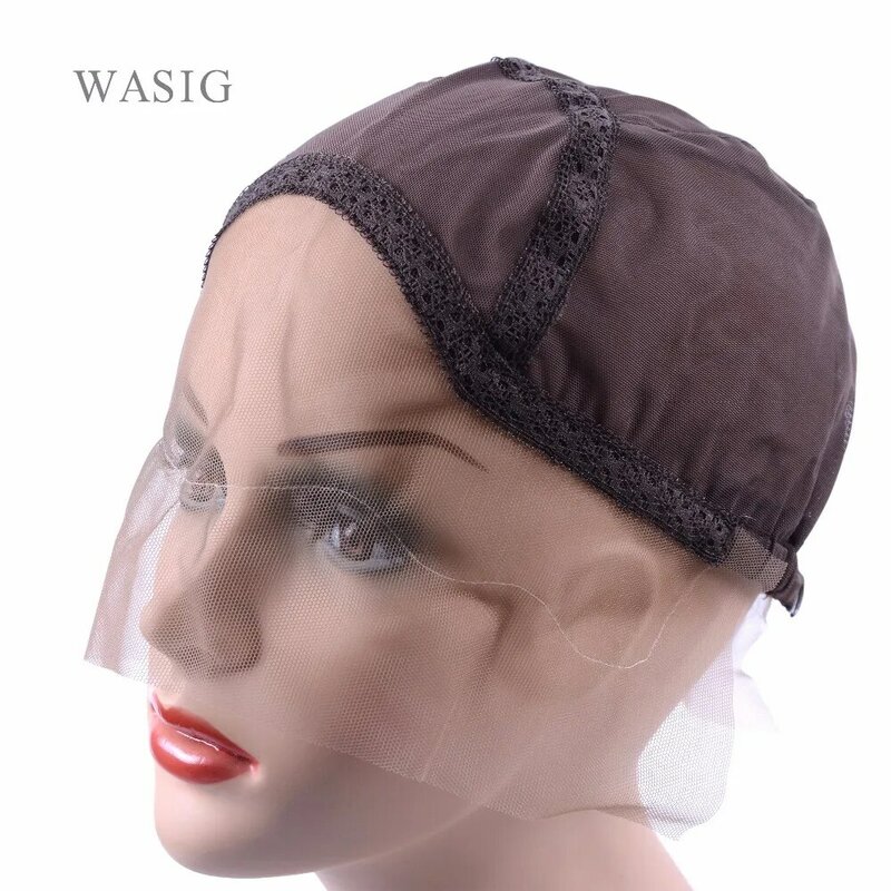 Cap para fazer perucas com alça ajustável, Lace Front Wig Cap, Glueless Weaving Cap, 1 PC