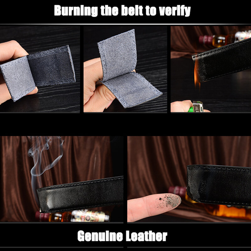 No Buckle Genuine Leather Belt Strap For Automatic Buckle Pin Buckle 2.4cm 2.8cm 3.0cm 3.2cm 3.5cm 3.8cm Width Men Belt Black