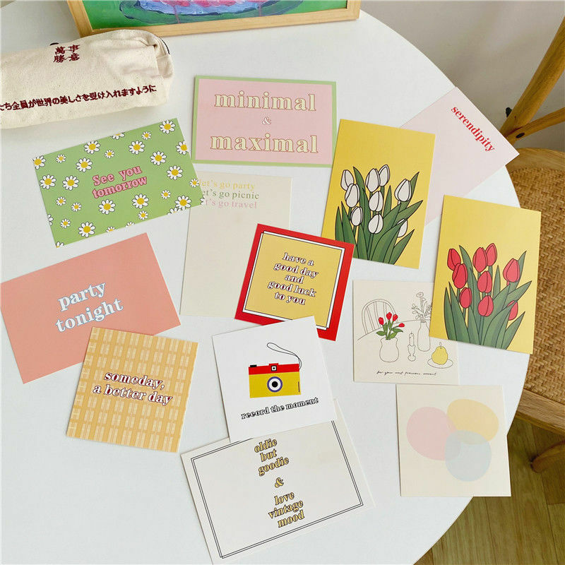 13 Sheets Tulip flower Ins Photo Memo Pads Scrapbooking Material Bullet Journaling Collage Decoration Cardstock Stationery