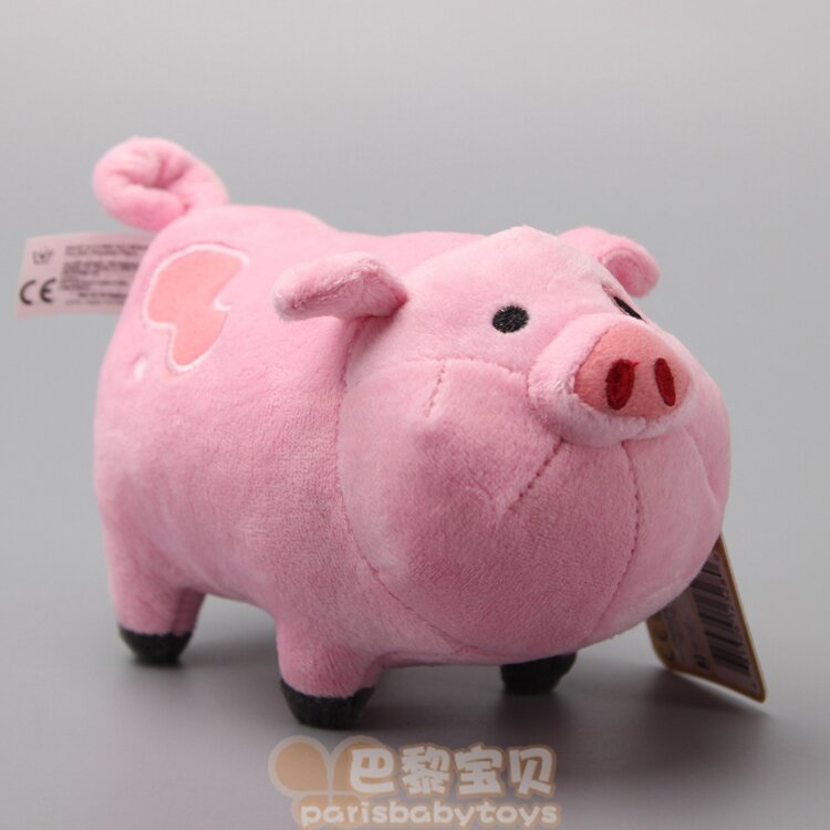 Juguete de peluche de cerdo rosa de gravedad con parche de etiqueta, regalo de cumpleaños, 16cm, 1 ud., Envío Gratis