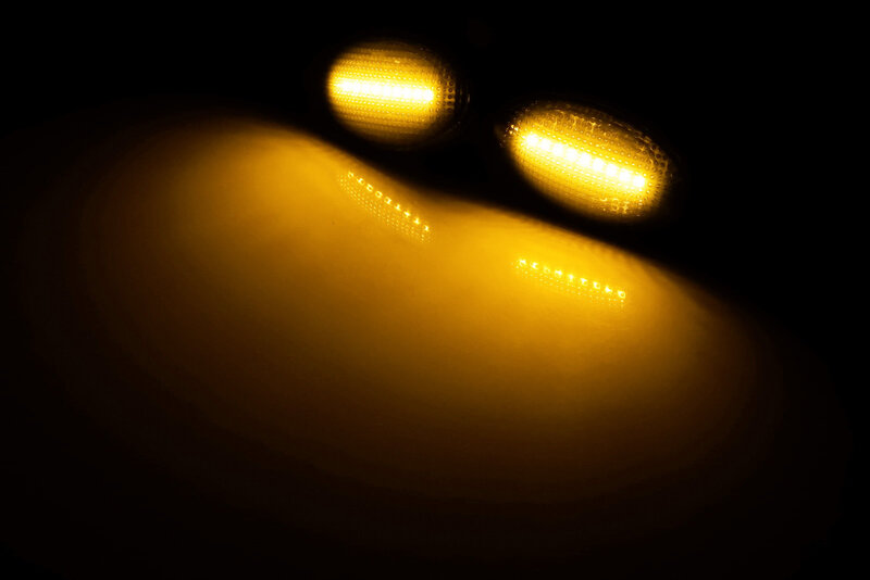 ANGRONG 2x LED ámbar INDICADOR LADO Luz de repetición de lente negro para Ford tránsito Tourneo MK 6 7 94-14