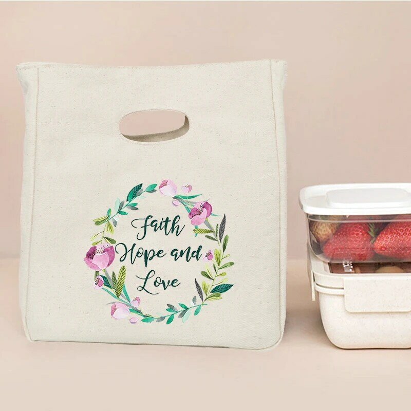 Bolsa térmica portátil de lona para el almuerzo, bolsa de almacenamiento de comida para la escuela, con aislamiento funcional, ideal para regalo de Acción de Gracias