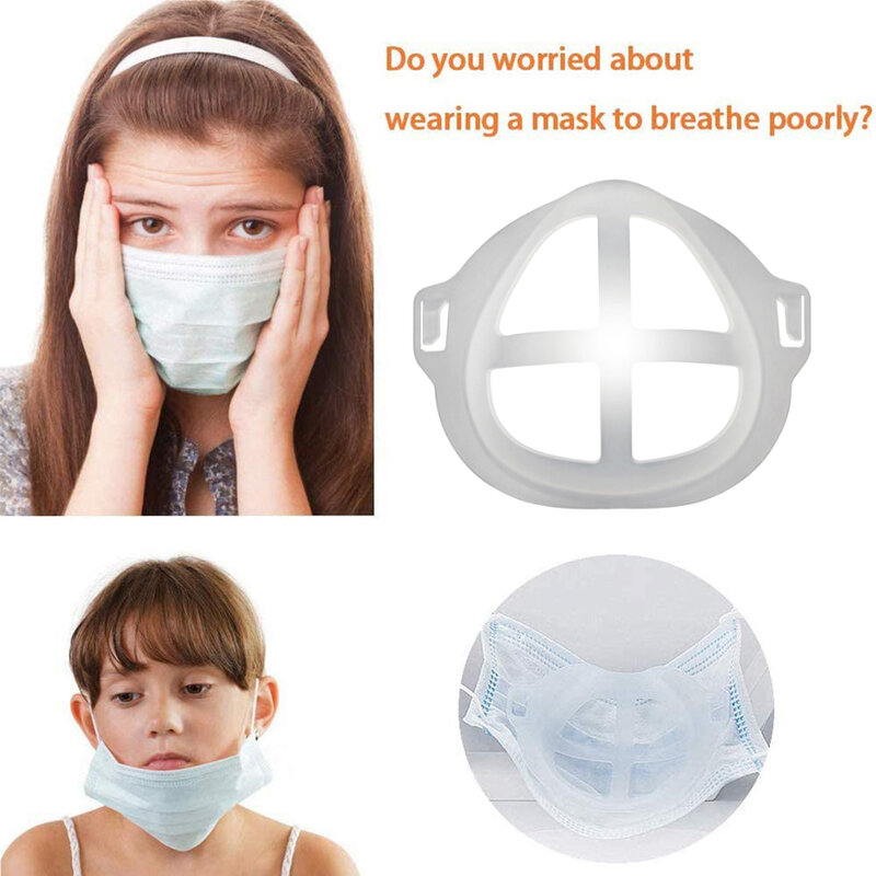 1/5 pçs suporte de máscara 3d respirável válvula boca máscara de silicone apoio respiração auxiliar máscara de ajuda almofada interna boca máscara suporte