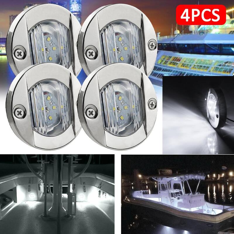 Luz LED de popa redonda de acero inoxidable para barco, lámpara trasera de 12V CC, accesorios para yate, resistente al agua, envío directo