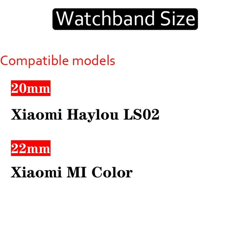 Bracelets en Nylon tressés pour Xiaomi Mi Watch, 20mm 22mm, Bracelets de couleur, accessoires pour montre xiaomi haylou Ls02