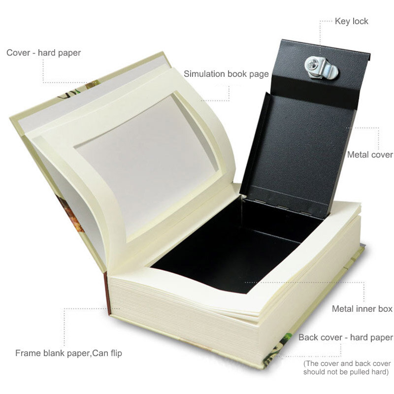 Caja de seguridad oculta tipo Libro Secreto, alta calidad, simulación de Metal, acero, estilo clásico, tamaño M