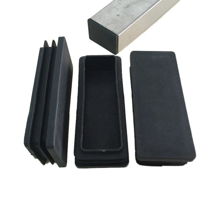 1/2/4 pces 40x100mm plástico preto blanking tampas de extremidade tubo tubo inserções plug bung