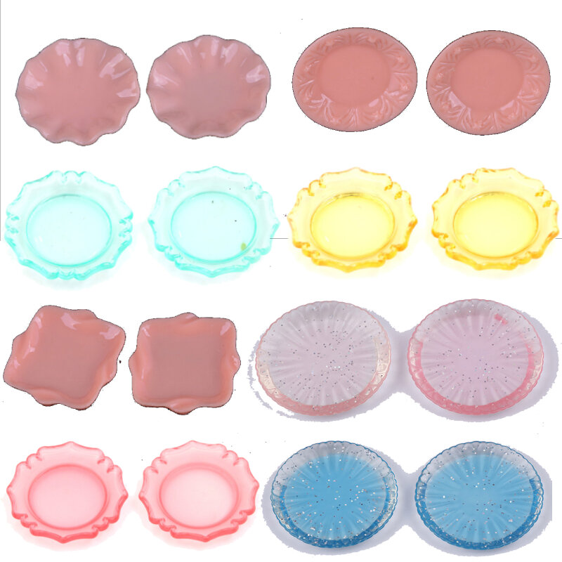 Duurzaam Mini Transparant Voedsel Gerechten Servies Miniatuur Poppenhuis Accessoires Trays Platen Pop Keuken Speelgoed