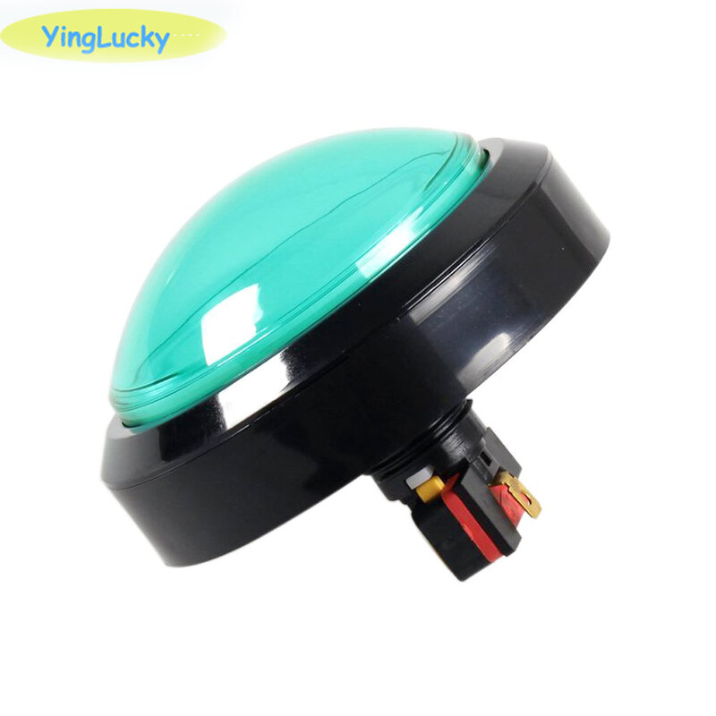 Botão iluminado para Arcade, Botão de pressão Big Dome, Botão Power LED, Interruptor com Microswitch, 12V, 100mm, 1PC