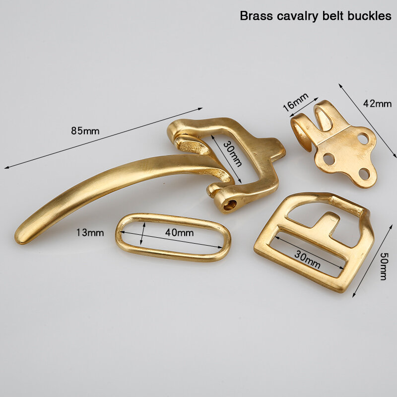 Solidna mosiężna kawaleryjska klamra do paska dla mężczyzn wkręty do nitów w pasie haczyk zapięcie skórzane klamry akcesoria na głowę 4 sztuk/zestaw