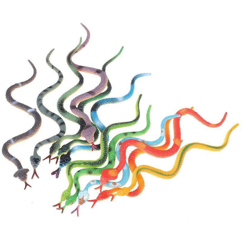 子供のためのプラスチック製のヘビのおもちゃ,12個,高品質,シミュレーション,面白い,怖い,ギャグ,面白い,好意,装飾のためのハロウィーンのアクセサリー