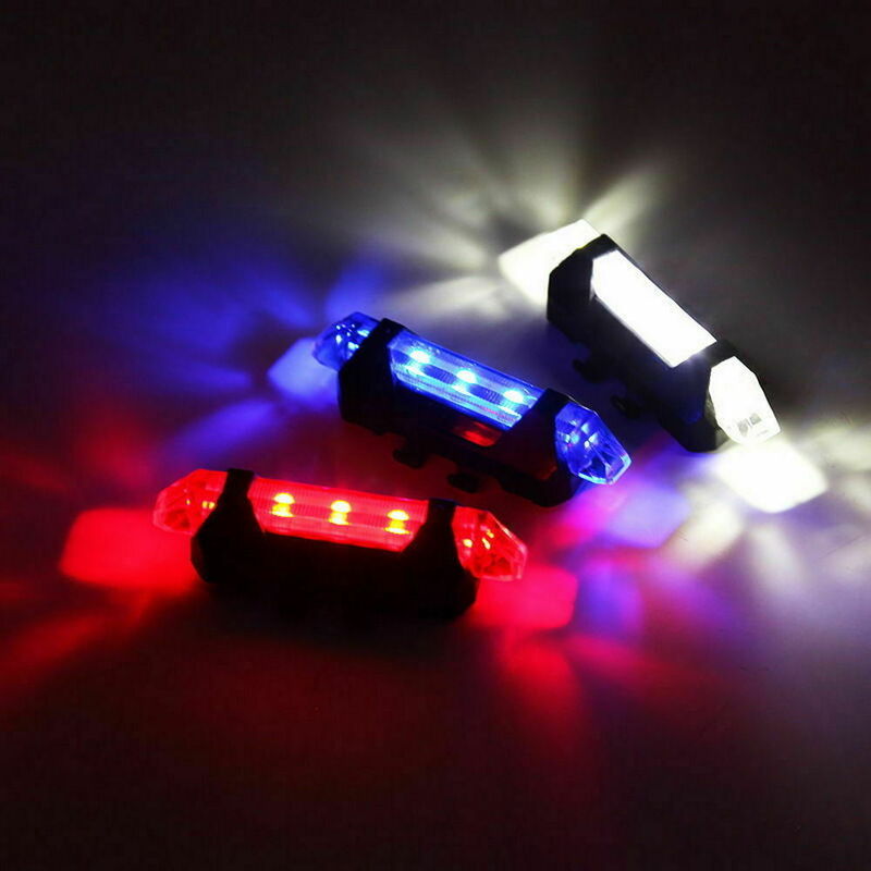 USB Rechargeable Riding Bicycle Rear Light 5 LED Bike Tail Light Night Cycling Warning Lamp