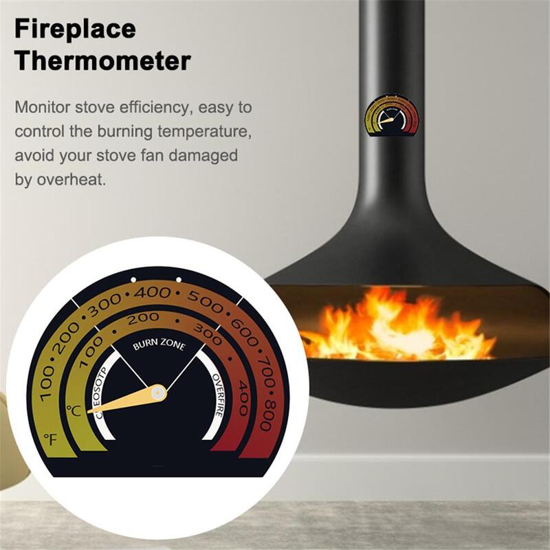 Magnetic Stove Thermometer Oven Fireplace Thermometer for Wooden Burning Stoves Gas Stoves