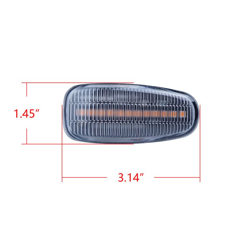 ANGRONG-indicador lateral de lente transparente para coche, luz de repetición LED ámbar para Mercedes Benz W210 S210 C208, 2 uds.