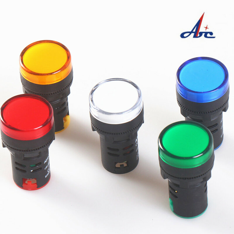 22mm AD16-22D/S LED Power Indicator Light General signal lamp AC/DC 12V 24V 36V 48V 110V 220V 380V Green Red Blue White Yellow