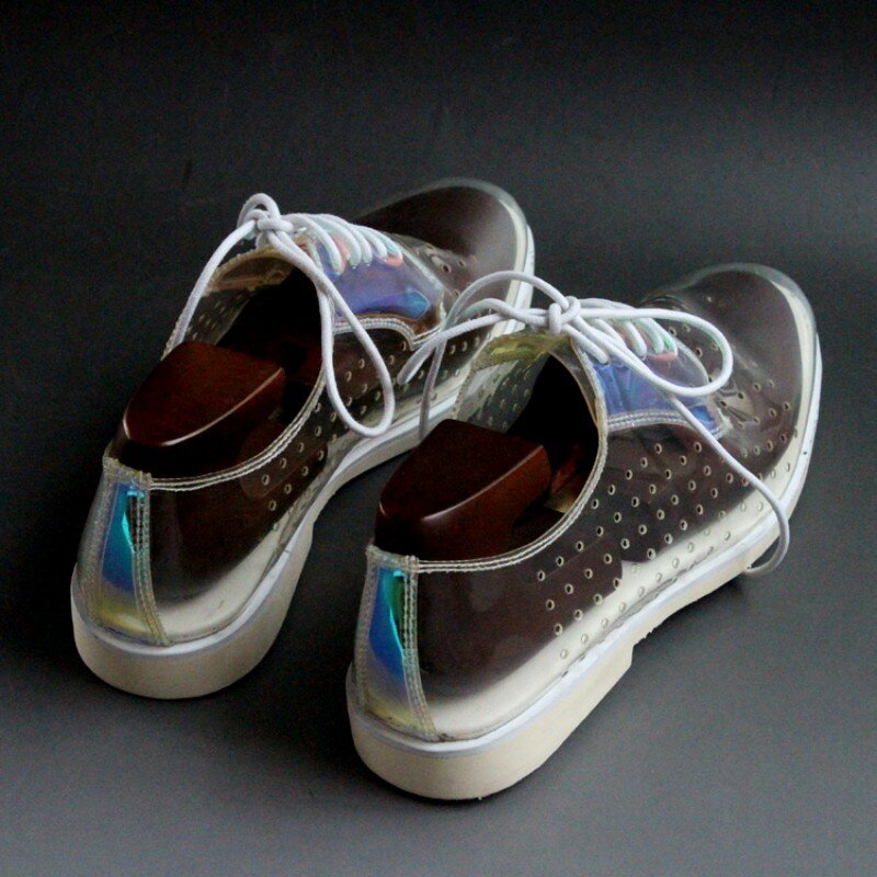 Sandales gothiques à lacets pour hommes, chaussures ajourées transparentes, respirantes, faites à la main, à bout pointu, grande taille, été, 2019